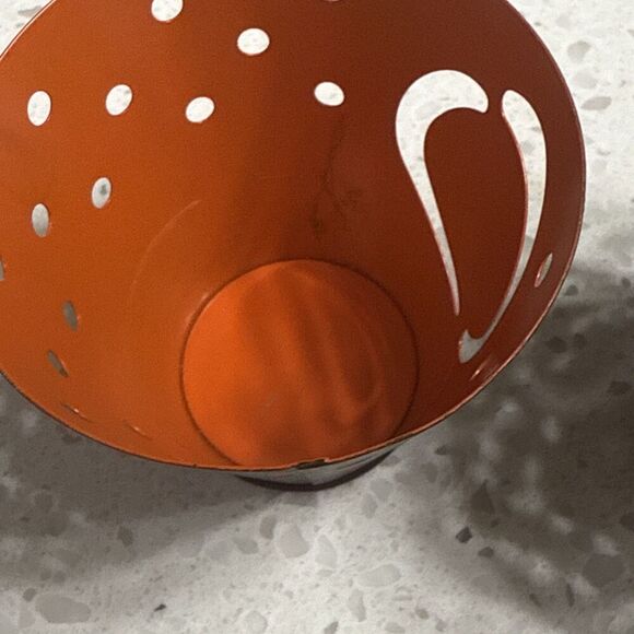 Hallmark Halloween BOO Metal Cutout Candle Holders Tealight Votive Black Orange - Picture 6 of 6